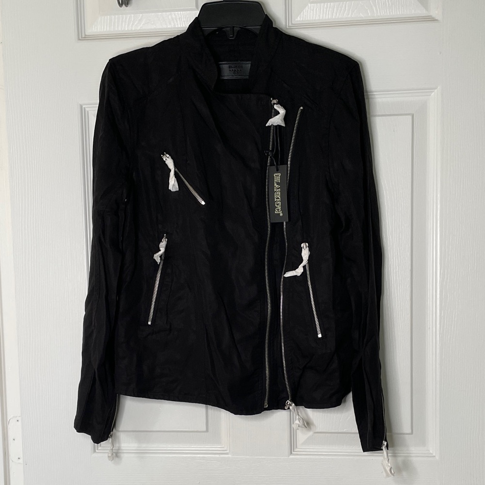 NWT Blank NYC Black Out Woven Moto Jacket